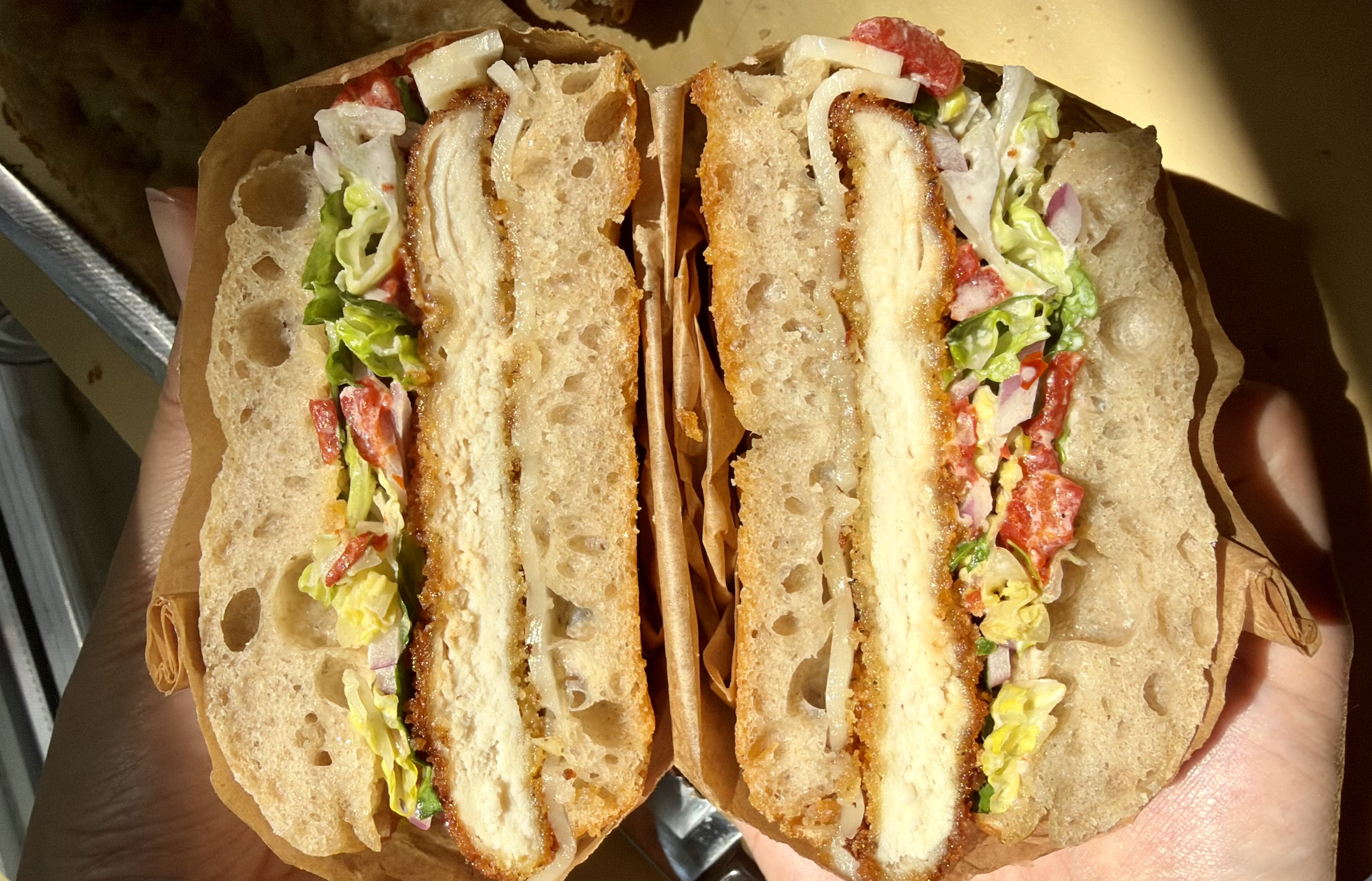 Crispy Chicken Grinder Focaccia Sandwiches